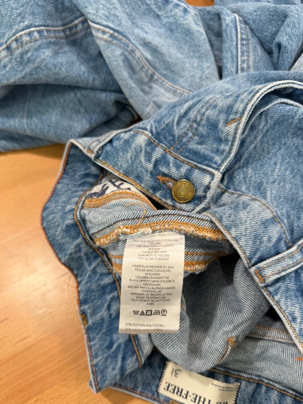 We The Free Good Luck Mid-Rise Barrel Jeans Ultra Light Beam 31 - Picture 7 of 8